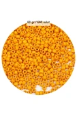 Turuncu Renk 4 mm Yaklaşık 660 adet / 60 gram Cam Boncuk Oya Yazma Bileklik ve Kolye - 1