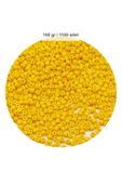 Sarı Renk 4 mm Yaklaşık 1100 adet / 100 gram Cam Boncuk Oya Yazma Bileklik ve Kolye - 1