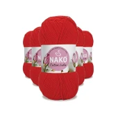 5 Adet Cotton Lüks Yelek Tunik Kazak Bluz Hırka İpi Yünü Kırmızı 97573 - 1