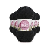 5 Adet Cotton Lüks Yelek Tunik Kazak Bluz Hırka İpi Yünü Siyah 97568 - 1