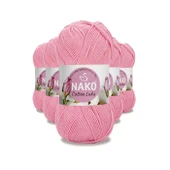 5 Adet Cotton Lüks Yelek Tunik Kazak Bluz Hırka İpi Yünü Pembe 97549 - 1