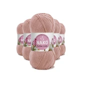 5 Adet Cotton Lüks Yelek Tunik Kazak Bluz Hırka İpi Yünü Pudra 97545 - 1