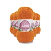 5 Adet Cotton Lüks Yelek Tunik Kazak Bluz Hırka İpi Yünü Turuncu 97552 - 1