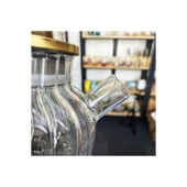 Çelik Kapaklı Borosilikat Dilimli Model Süzgeçli Cam Demlik Bitki Çayları 1000 Ml Royaleks-CM-2001 thumbnail 3