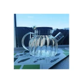 Çelik Kapaklı Borosilikat Dilimli Model Süzgeçli Cam Demlik Bitki Çayları 1000 Ml Royaleks-CM-2001 thumbnail 2