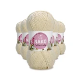 5 Adet Cotton Lüks Yelek Tunik Kazak Bluz Hırka İpi Yünü Açık Bej 97543 - 1