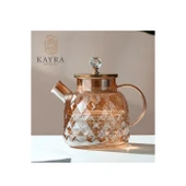 Kabartmalı Borosilikat Cam Demlik 1000ml Royaleks-CM-2006 thumbnail 2