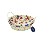 Renkli Bezli Yuvarlak Ekmek Sepeti Hasır Royaleks-8820 thumbnail 1