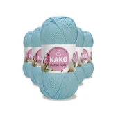 5 Adet Cotton Lüks Yelek Tunik Kazak Bluz Hırka İpi Yünü Buz Mavi 97564 - 1