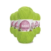 5 Adet Cotton Lüks Yelek Tunik Kazak Bluz Hırka İpi Yünü Fıstık Yeşili 97567 - 1