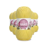 5 Adet Cotton Lüks Yelek Tunik Kazak Bluz Hırka İpi Yünü Açık Sarı 97554 - 1