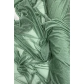 Yağmur Damlası Simli Abiye Elbise Şallık Tül Kumaş Mint Yeşil 75 thumbnail 1