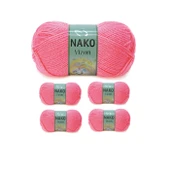 5 Adet Vizon Premium Akrilik El Örgü İpi Yünü Renk No:236 Gül Pembe thumbnail 1