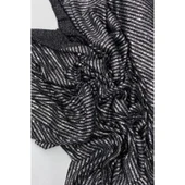 Sakallı Çizgili Pullu Kumaş Pullu Payet Kumaş Abiye Nişan Düğün Siyah thumbnail 1