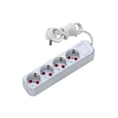 Asel 4 lü 3 metre Topraklı Anahtarlı Priz Ast A403 thumbnail 1