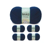 5 Adet Vizon Premium Akrilik El Örgü İpi Yünü Renk No:148 Lacivert thumbnail 1