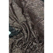 Sakallı Çizgili Pullu Kumaş Pullu Payet Kumaş Abiye Nişan Düğün Siyah Bakır thumbnail 1