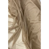 Yağmur Damlası Simli Abiye Elbise Şallık Tül Kumaş Açık Gold 28-A thumbnail 2