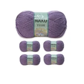 5 Adet Vizon Premium Akrilik El Örgü İpi Yünü Renk No:6684 Açık Mürdüm thumbnail 1