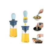 Hazneli Silikon Uçlu Cam Yağdanlık Sirke Yağ Yumurta Ve Sos Fırçası Asorti thumbnail 2