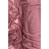 Yağmur Damlası Simli Abiye Elbise Şallık Tül Kumaş Gül Kurusu 32-H thumbnail 2