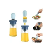 Hazneli Silikon Uçlu Cam Yağdanlık Sirke Yağ Yumurta Ve Sos Fırçası Asorti thumbnail 1