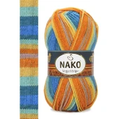 5 Adet Vega Stripe Premium Akrilik El Örgü İpi Yünü No: 82421 thumbnail 4