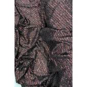 Sakallı Çizgili Pullu Kumaş Pullu Payet Kumaş Abiye Nişan Düğün Siyah Bordo thumbnail 1