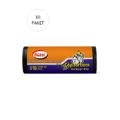 Endüstriyel Battal Boy Çöp Torbası 72 x 95 cm 10 Lu Rulo x 10 Paket = 100 Adet (Siyah) - 2