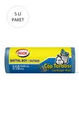 Battal Boy Çöp Torbası 75 x 90 cm 10 Lu Rulo x 5 Paket = 50 Adet (Mavi) thumbnail 1