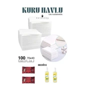 100 Adet Tek Kullanımlık Havlu Hasta Bakım Bebek Bakım Manikür Pedikür Havlusu HEDİYELİ - 5