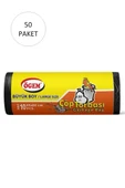 Büyük Boy Çöp Torbası 65 x 80 cm 10 Lu Rulo x 50 Paket = 500 Adet (Siyah) thumbnail 1
