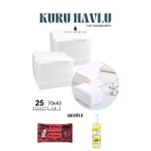 25 Adet Tek Kullanımlık Havlu Hasta Bakım Bebek Bakım Manikür Pedikür Havlusu HEDİYELİ - 5