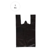 Siyah Atlet Poşet Büyük Boy 32x57 cm Takriben 72 Adet 1 Kg - 2