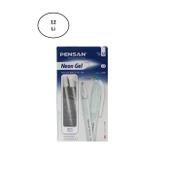 Pensan Neon Jel Kalem 1 Mm Beyaz 2290 12'li - 1