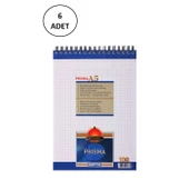 Gıpta A5 Bloknot Prisma Spiralli Karton Kapak Kareli 100 Yaprak 6 Adet - 1