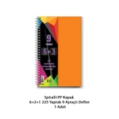 Spiralli PP Kapak 6+2+1 225 Yaprak 9 Ayraçlı Defter - 2