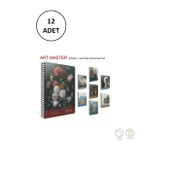 Gıpta Art Master Spiralli Karton Kapak 19x26 cm Çizgili 100 yp 12 Adet - 1