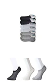 Siyah Gri ve Beyaz Erkek Görünmez Çorap 6 çift thumbnail 1