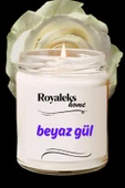 Doğal Özel Seri Kokulu Dekoratif Kavanoz Mum 210 cc - Beyaz Gül - RYL - 1