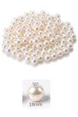 250 gram 18mm Krem Renk Plastik İnci Boncuk Çanta ve Takı Yapım Boncuğu (~55 adet) thumbnail 2