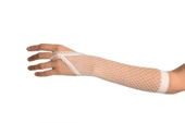 Beyaz Renk Parmak Arası File Örgü Eldiven 26 cm - 4