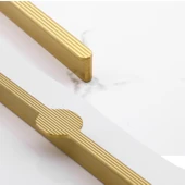 Saral Çizgili Mat Altın Metal Kulp 160 mm 16 cm Mobilya Çekmece Mutfak Dolabı Dolap Kapak Kulpları thumbnail 6