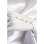 Pirinç Zirkon Taşlı Sallantılı Model Gold Renk Kadın Şahmeran - TJ-SN699 - 1