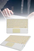 Android ve İOS Uyumlu Bluetooth Klavye Touchpad Slim Kablosuz Wifi Q Klavye thumbnail 2
