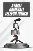 Telefon Tutucu Mikrofonlu Işıklı Youtuber Video Kayıt thumbnail 2