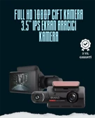 Gece Görüşlü 1080P Çift Lens Dashcam – Park Modu ve Gelişmiş Hareket Sensörü - 1
