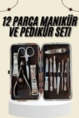 Tırnak Bakımı Tırnak Makası Profesyonel 12 Parça El Ayak Manikür Pedikür Seti thumbnail 1