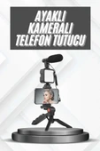 Telefon Tutucu Mikrofonlu Işıklı Youtuber Video Kayıt thumbnail 1