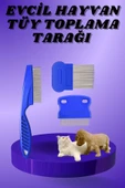 Kedi Köpek Tüy Bit Pire Toplayıcı Toplama Temizleme Tarağı Tarak Seti 4'lü Set thumbnail 1